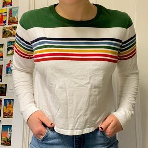 Rainbow Crop Long Sleeve Shirt